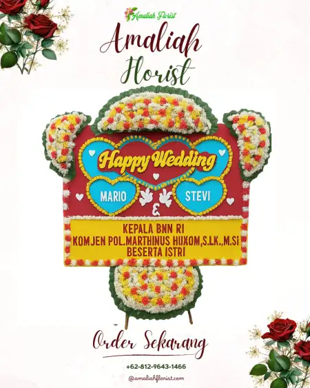 Papan Bunga Pernikahan Benai